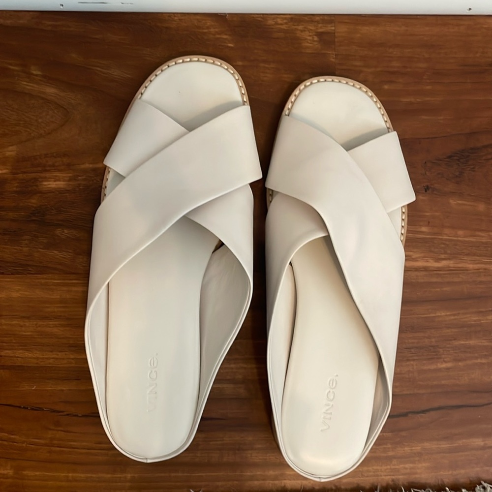 Vince leather sandals, off white, size 9